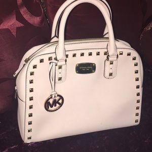 Michael kors medium sized baby pink gold studded saffiano bag